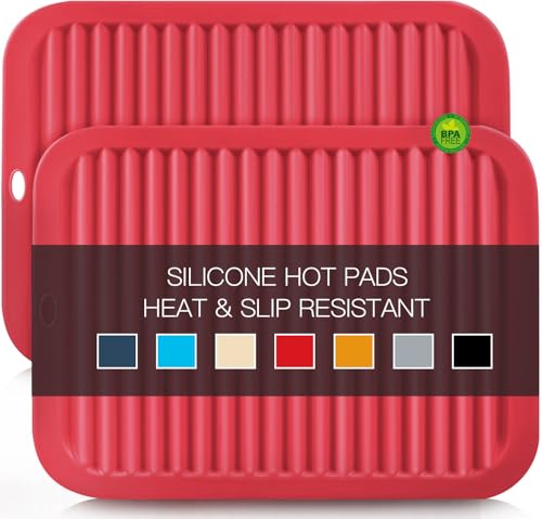 Silicone Trivet Mats Microwave Mat Pot Holders for Hot Pan and Pot Pads. Heat Resistant Counter Mats for Tables
