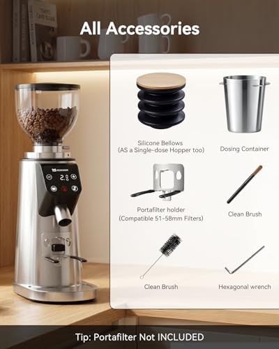 Titanium 64mm Flat Burr Coffee Grinder for Espresso (Titanium Flat Burrs)