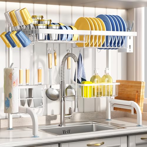 Over The Sink Dish Drying Rack (White)