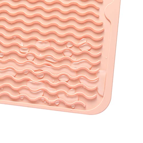 Silicone Dish Drying Mat (Pink / 16"L x 12"W)