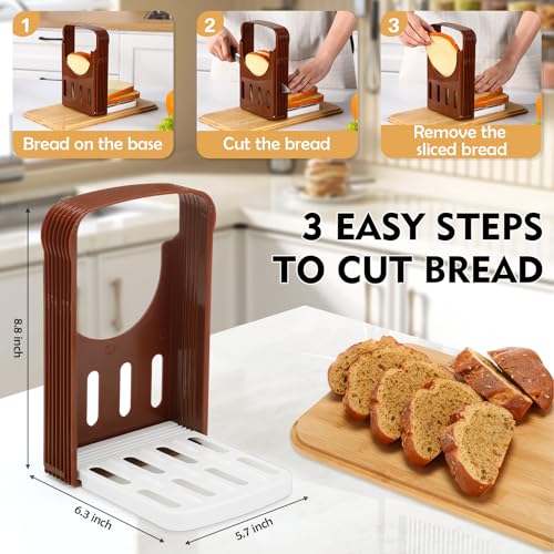 2 Pcs Extra Large Bread Box for Kitchen Counter with Slicer (Black)