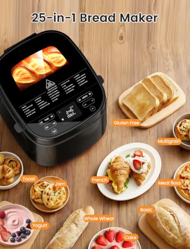 25-in-1 2.5LB Bread Maker with Built-in Electronic Scale (Jet Black)