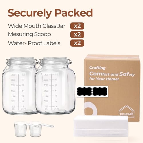 Square Glass Pantry Jars with Airtight Lids