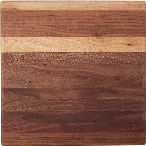 B Series Square Wooden Cutting Board with Wood Bun Feet & Edge