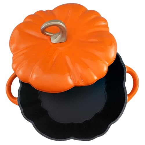 Pumpkin Dutch Oven Pot with Lid 3.8 Qt (Orange / 3.8 qt)