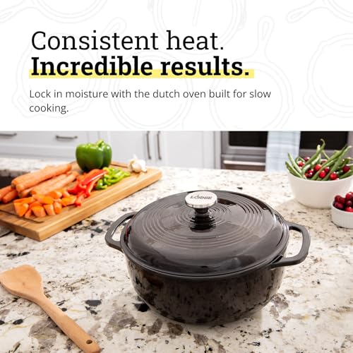 Essential Enamel Cast Iron Dutch Oven (Midnight Chrome)