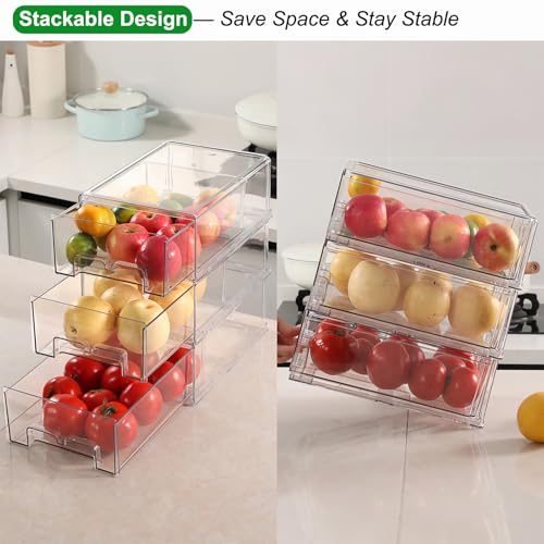 Refrigerator Organizer Bins with Pull