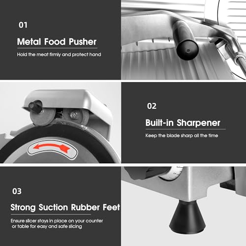 8.5 Inch Meat Slicer Machine 210W 0 (Silver / 8 inch)