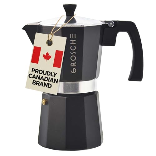 Milano Stovetop Espresso Maker Moka Pot 9 espresso Cup 15.2oz Black (9 espresso cups / Black)