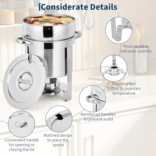 11QT Soup Chafer Set of 4 (11QT-4 Pcs / Silver)