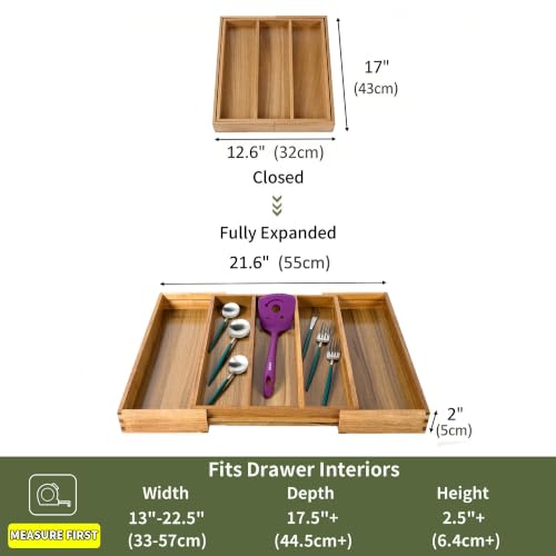 Bamboo Expandable Kitchen Drawer Organizer