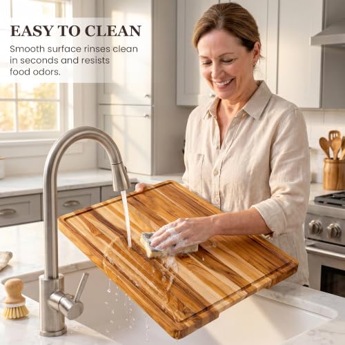 24x18 in Large Teak Cutting Board (24"L x 18"W)