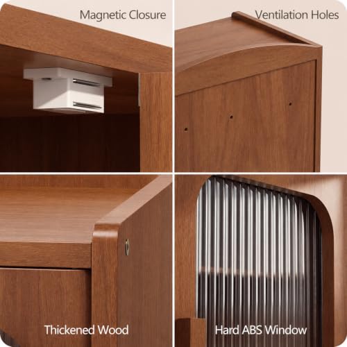 Solid Wood Bread Box (Walnut Brown)