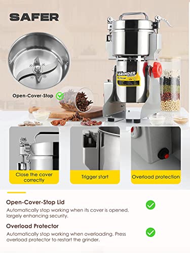300g Electric Grain Grinder Mill Safety Upgraded 1500W High (300g Swing Type)