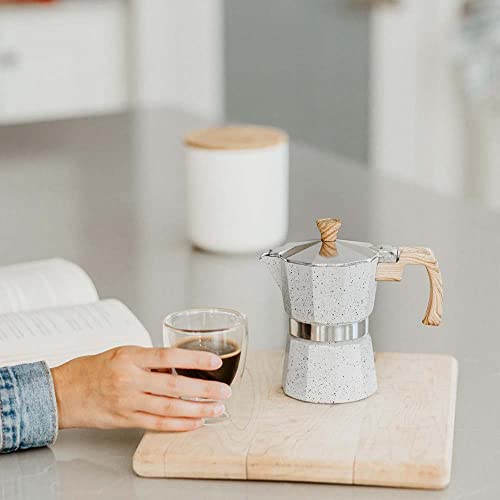 Milano Stovetop Espresso Maker Moka Pot 6 espresso Cup (6 espresso cups / Grey)