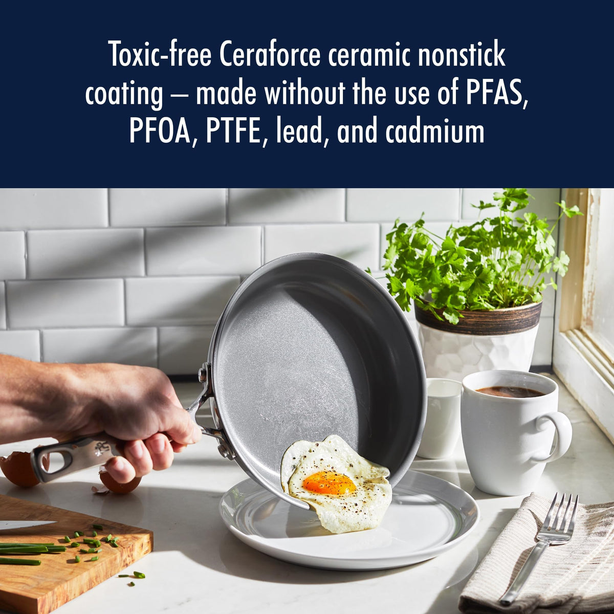 Clad H3 10 pc Induction Ceramic Nonstick Pot and Pan Set (Ceramic / 10-pc - Clad H3)