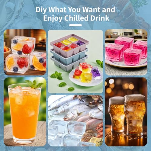 Large Silicone Ice Cube Tray Set of 3