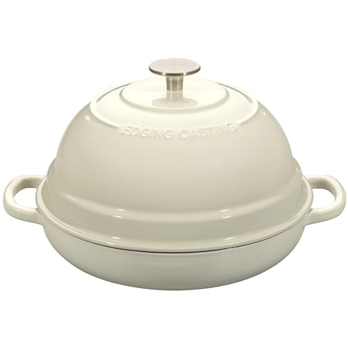Enameled Cast Iron Dutch Oven Pot with Lid (White)
