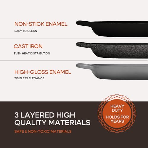 Enameled Cast Iron Dutch Oven for Professional Sourdough Bread Baking (Gray)