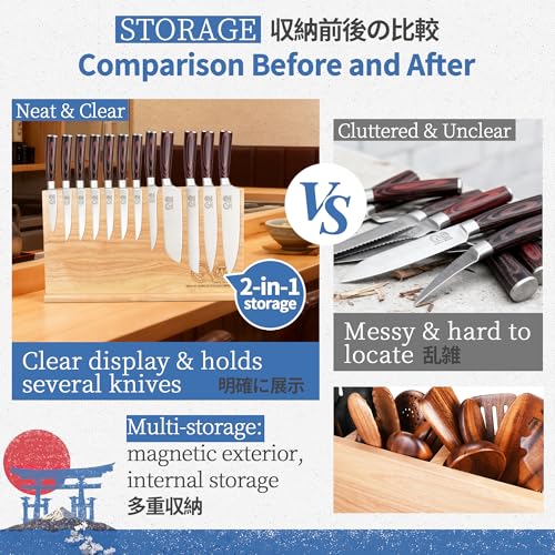 Utensil Holder with Magnets (light wood color / 16.5*9 inch without board)