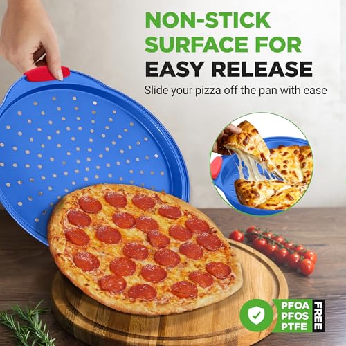 13-Inch Non-Stick Pizza Tray - with Silicone Handle