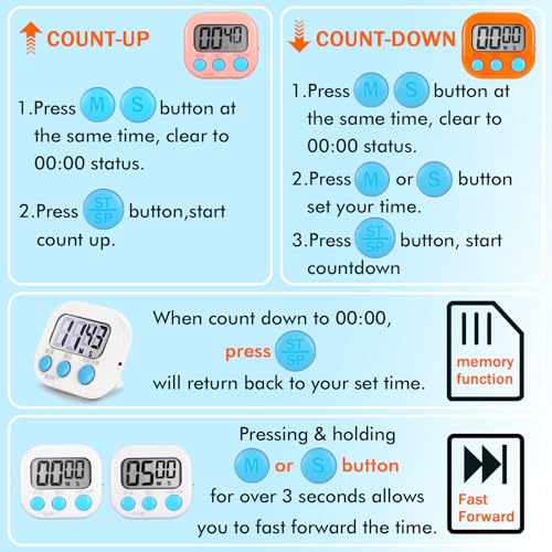 6 Pack Digital Timer for Kids Classroom
