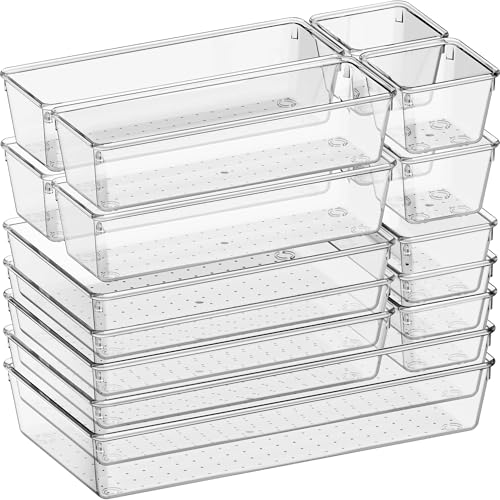 Clear Plastic Drawer Organizer Set