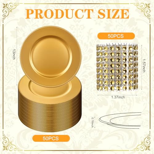 Gold Charger Plates With Napkin Rings Set Include Gold Beaded Charger Plates and Napkin Rings