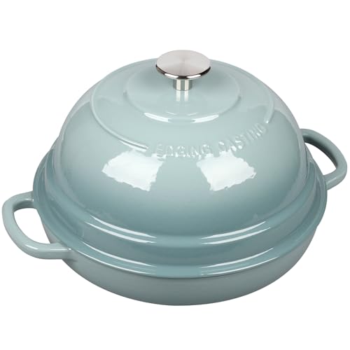 Enameled Cast Iron Dutch Oven Pot with Lid (Seasalt)