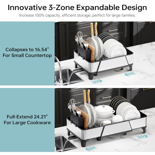 Triple Expandable Dish Drying Rack