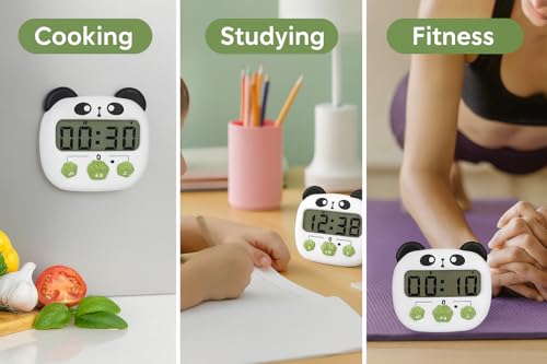 Cute Panda Digital Kitchen Timer with 1 Year Warranty (Cute Panda Timer)