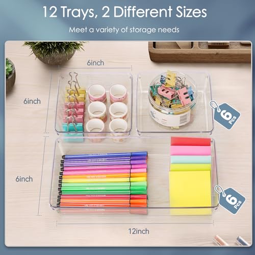Clear Plastic Drawer Organizer Set
