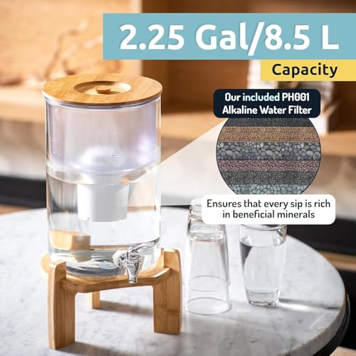 pH Recharge Glass Alkaline Water Dispenser Filter System