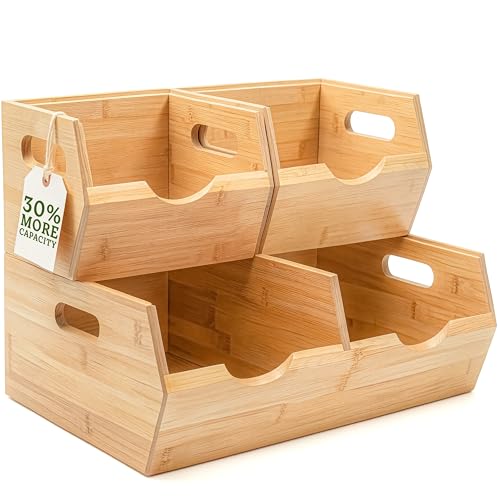 Extra Large Bamboo Pantry Storage Bins