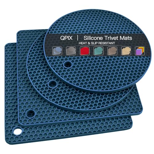 Silicone Trivet Mats Microwave Mat Pot Holders for Hot Pan and Pot Pads. Heat Resistant Counter Mats for Tables