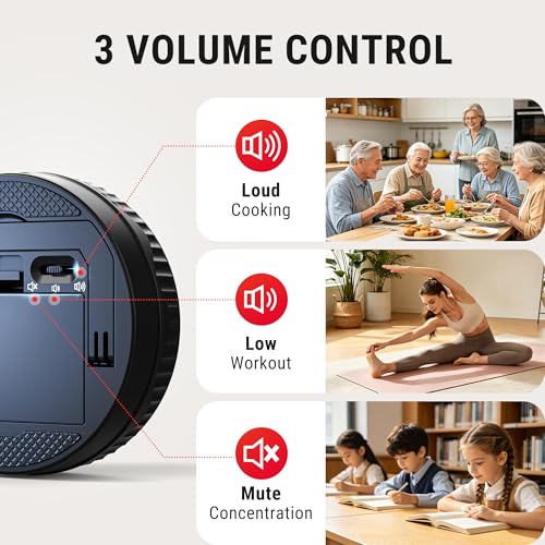 Magnetic Kitchen Timers for Cooking (Digital Timer with Knob)