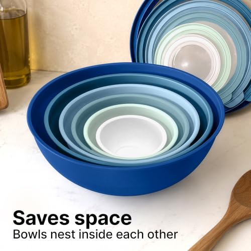 Piece Plastic Mixing Bowls with Lids Set