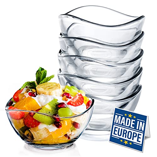 CRYSTALIA Small Glass Bowls for Kitchen Prep
