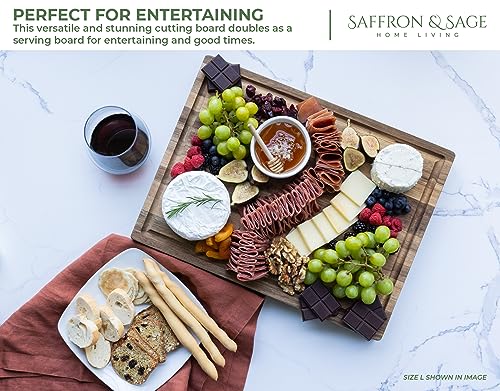 Saffron & Sage Large Wood Cutting Board (16"L x 12"W)