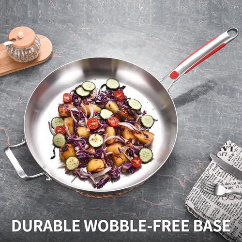 Tri Ply Stainless Steel Frying Pan with Lid