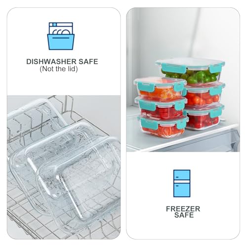 10 Pack Glass Food Storage Containers with Lids (Green / 10-Pack)
