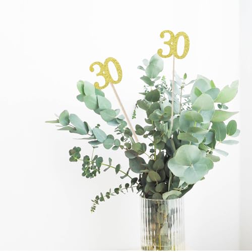 10 Pack Double Sided Glitter 30th Birthday Centerpiece Anniversary Centerpiece Sticks