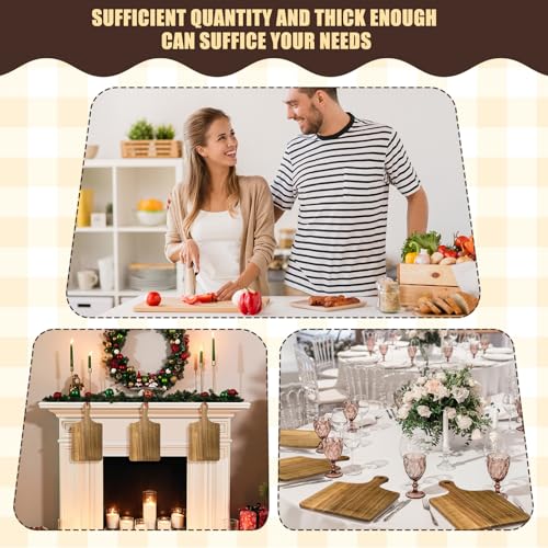 12 Pcs 13 x 7 Inch Acacia Wood Cutting Board with Handle (13"L x 7"W)