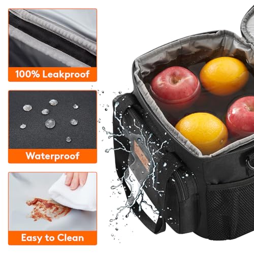 Large Lunch Bag Insulated Lunch Box Soft Cooler Cooling Tote for Adult Men Women
