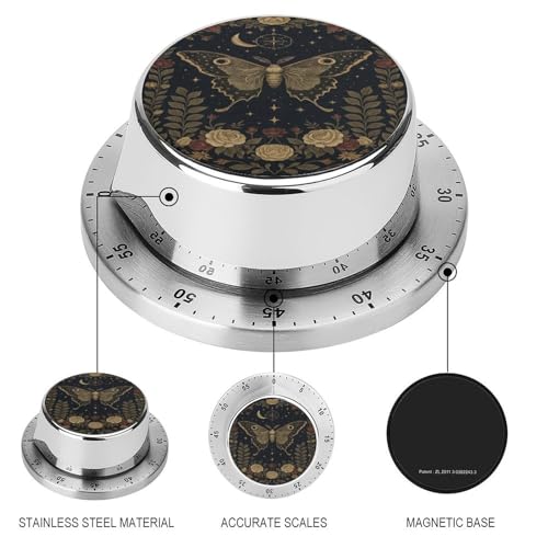 Gothic Moth and Rose Flannel Kitchen Timer (Style-8 / One Size)
