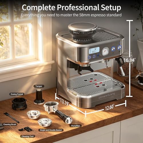 Espresso Machine with Grinder (Brushed Steel)