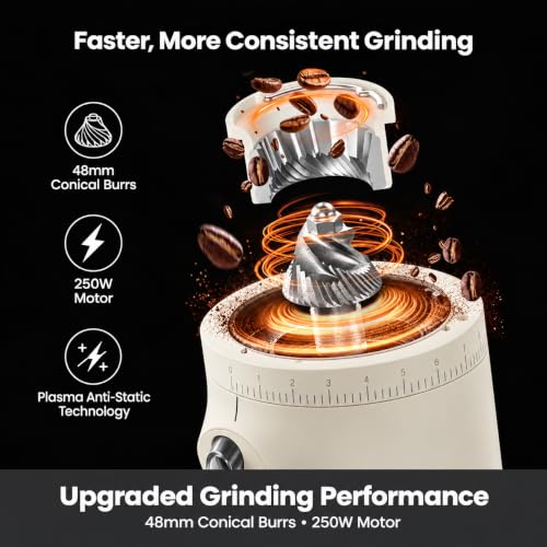 Electric Coffee Grinder (Cream White)