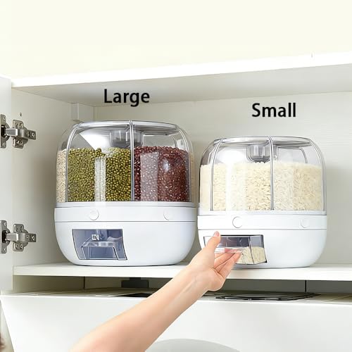 Rotating Grain Storage Bin 6 Grids Rice Container One