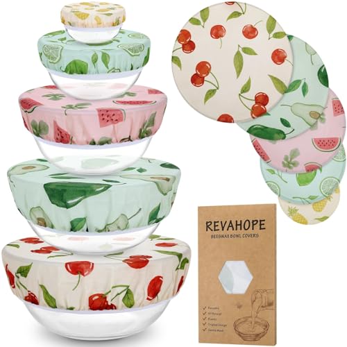 5 Size Beeswax Bowl Covers for Bread Proofing