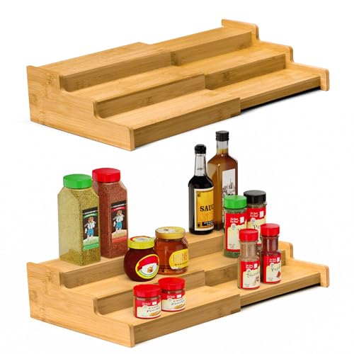 Spice Rack 3 Tier Natural Bamboo